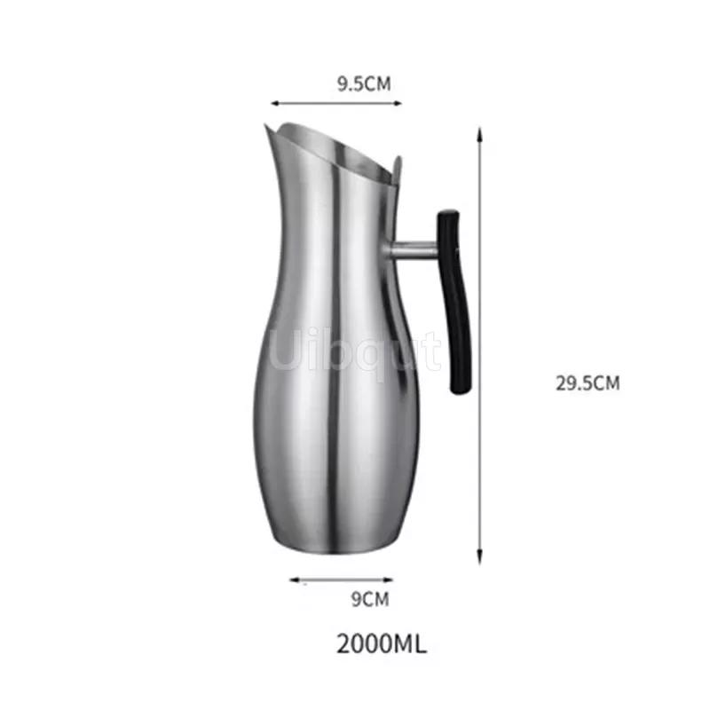 

304 stainless steel pot cold water boiled cup pot Golden gold Ice Cold Freeze Kettle BEER JAR Bar Fruit Juice Red Wine Divider 2L