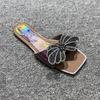 Sandals Women Flip Flops Rhinestone Flat Sandals Ladies Slippers Shoes Female Sqaure Toe Bling Party Sandalias Mujer