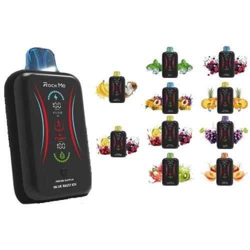 Office Edge ROCK ME [RM25000] 25,000 Puffs, Large Display Indicator, 650mAh (rechargeable), Disposable, 0 Nicotine, 0 Tar, Portable Shisha, Water Vapo