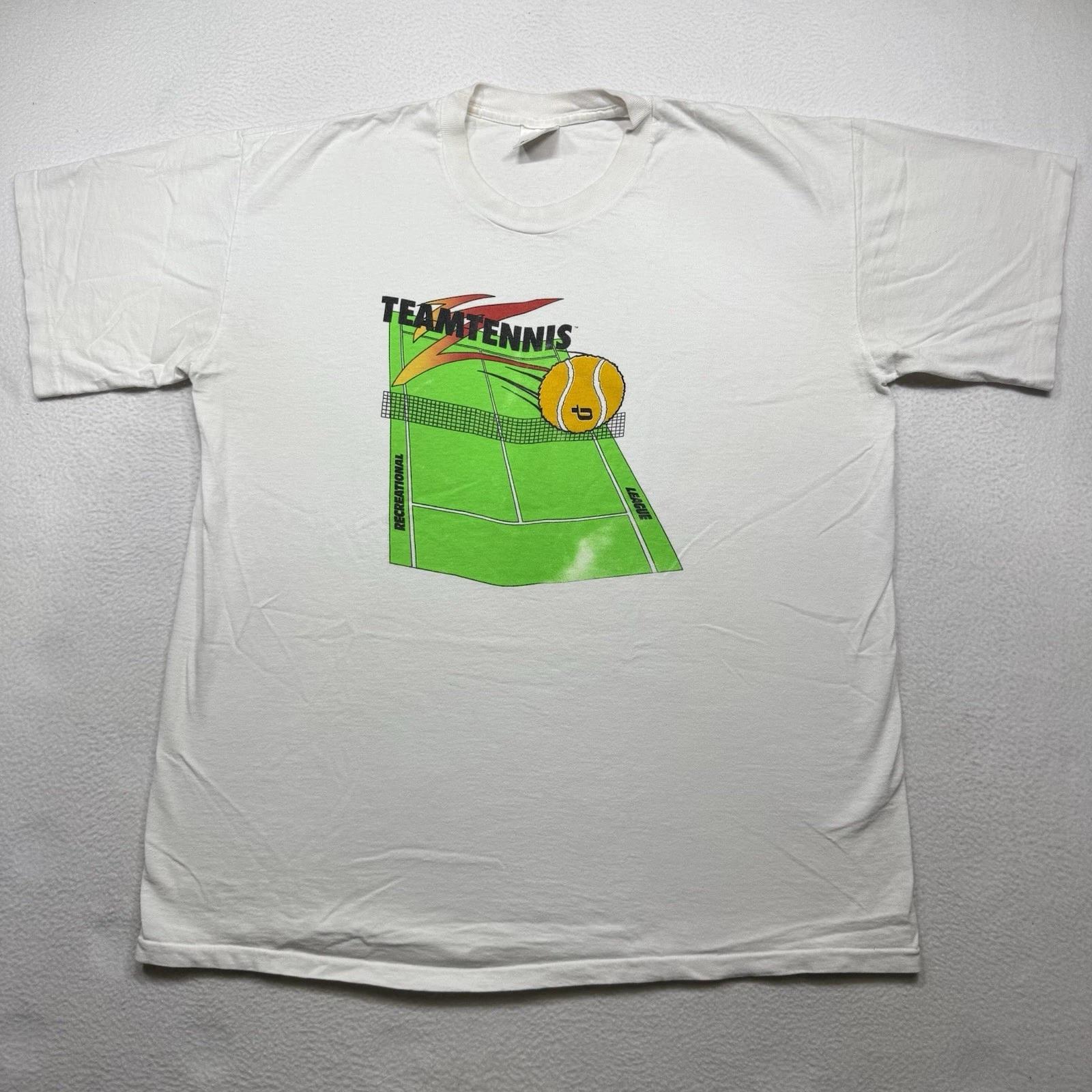 

VTG TEAM TENNIS RECREATIONAL LEAGUE 90s Single Stitch T-Shirt Murina XL RARE S