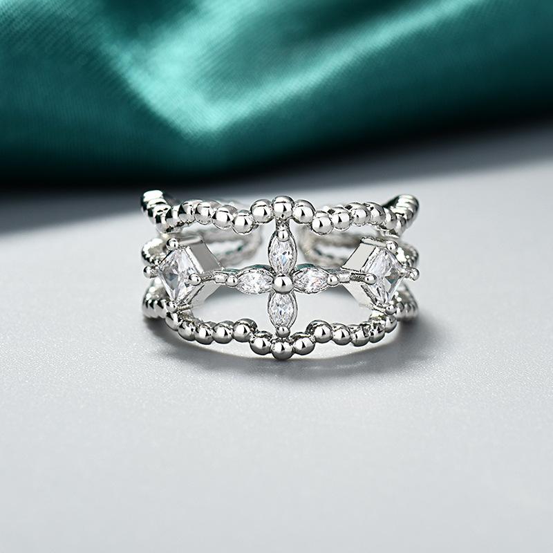 Four-leaf Clover Open Ring - Women s High-end Fashion Luxury Ring