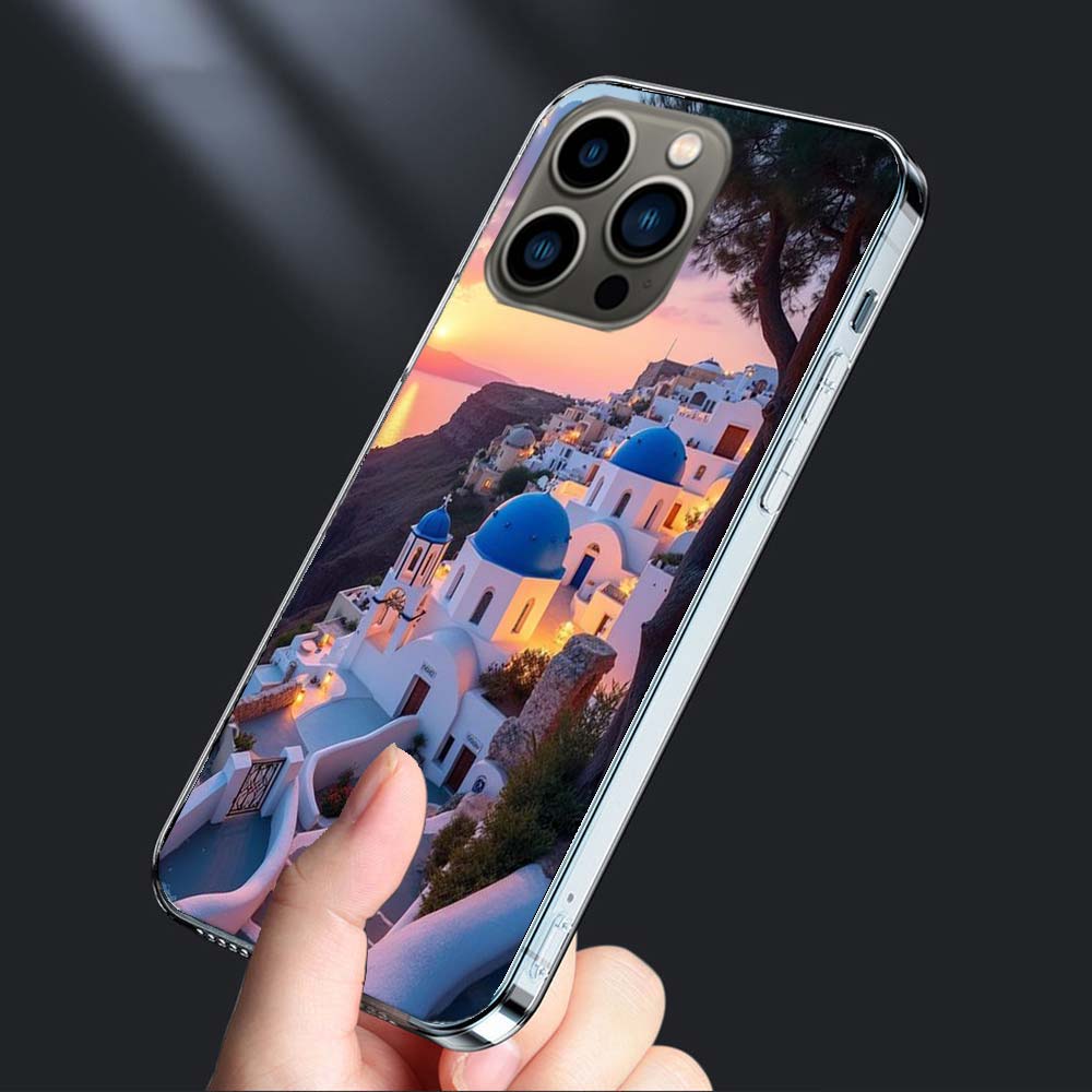 Greece In Summer. Santorini Phone Case For Iphone 16E 15 Pro 14 Plus 17E 16 17 Pro Max Air 11 12 13 Mini Shockproof Capa Cute