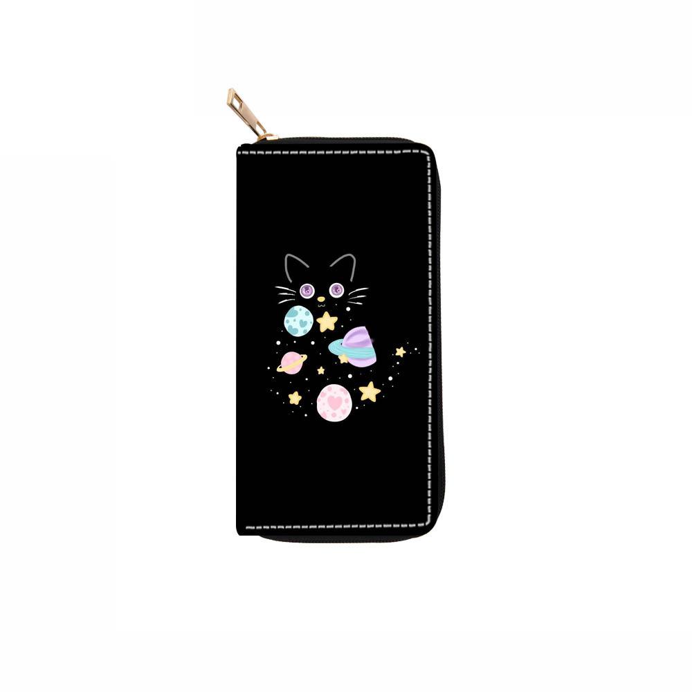 

Kitten long zipper wallet cat wallet card bag