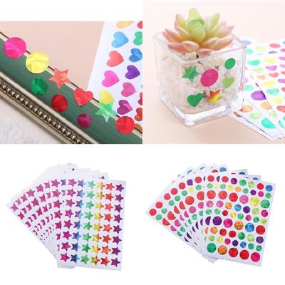 Glittered Star Heart Sticker 960/1080/1380Pcs Colorful Heart Star Sticker for Wrapping Children Motivational Sticker