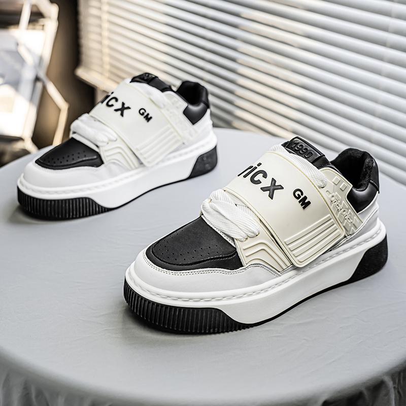 

Platform white shoes trend 2025 new versatile low-top Korean version spring casual breathable leather board shoes men s shoes 44