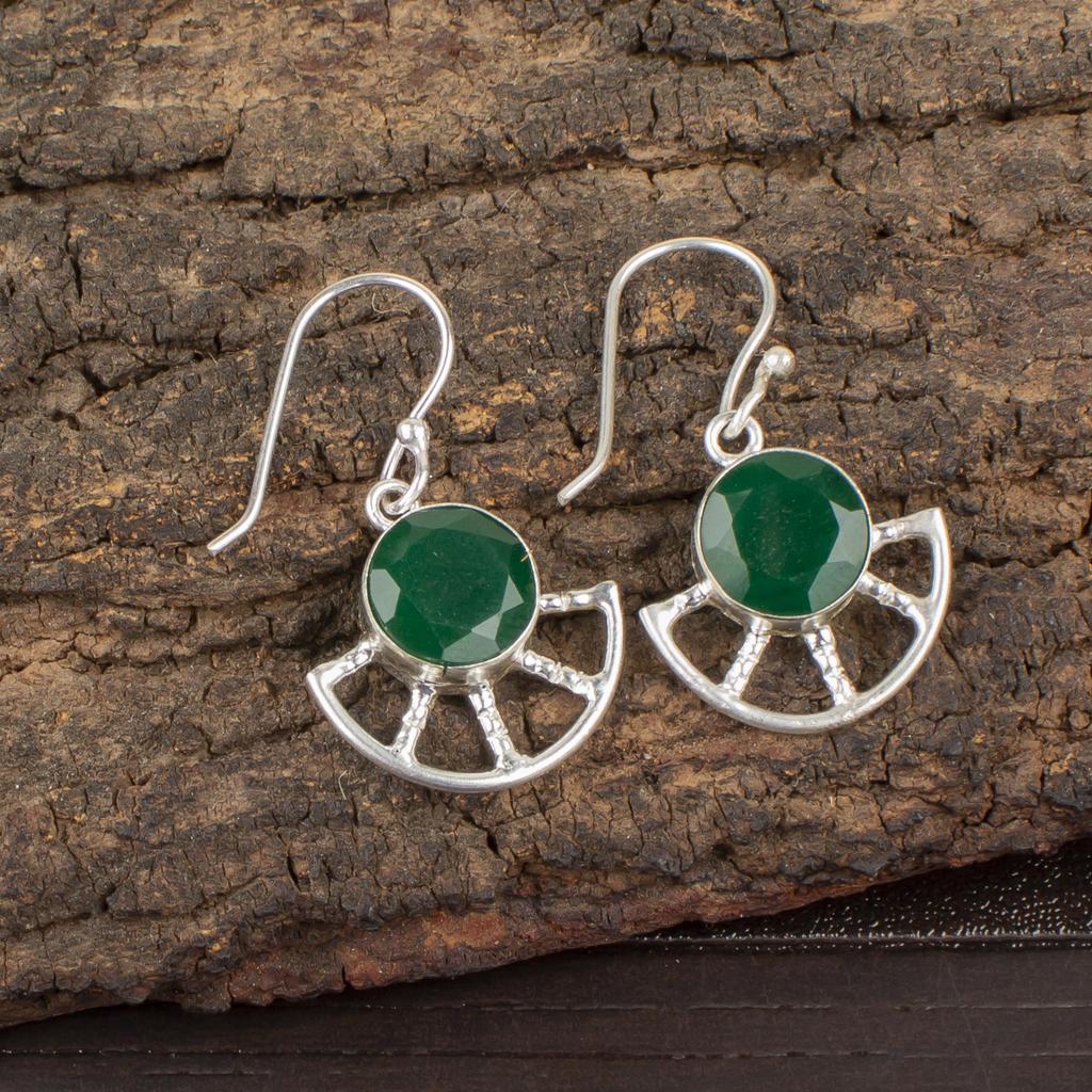Green Onyx Earrings, 925 Sterling Silver Jewelry, Gift For Women Handmade Earrings Gemstone Jewelry