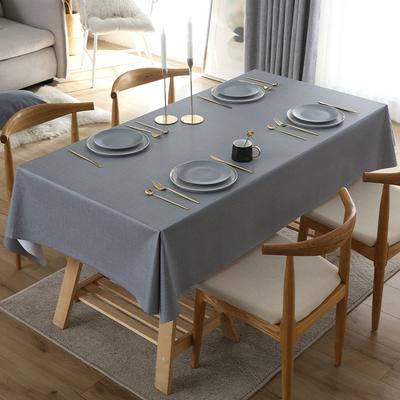 Simple Solid Color Rectangular Waterproof And Oil-Proof Tablecloth Leave-In And Anti-Scalding Coffee Table Tablecloth Pvc Table Mat