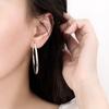 Genuine 925 Sterling Silver Women's New Jewelry Fashion Round Hoop Earrings