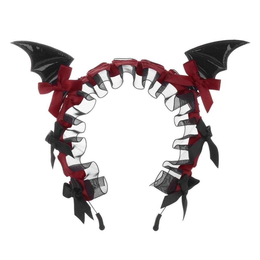 Bow Bat Hair Hoop Punk Gothic Headpiece Hair Band Little Devil Headband  Goth Girls