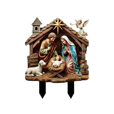 Rustics Styles Holy Family Nativity Figurines Josephs Marys Jesuses Statue Christmas Decorations Tabletop Centerpieces