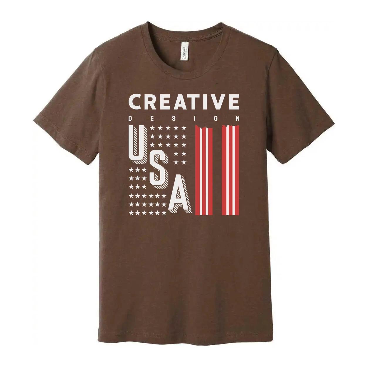 

Unisex Graphic Tee With USA Flag Stripes Design And Creative Typography For Ever 3XL