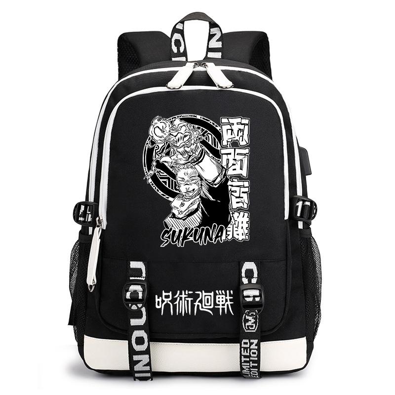 Sac à dos étudiant imprimé Jujutsu Kaisen Sac à dos décontracté Anime pour garçons et filles Sac d'école Léger