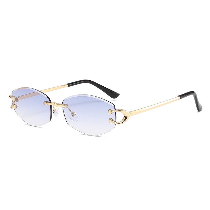 Fashion frameless sunglasses women's high-end sense high-quality European and American trendy outdoor sunglasses sunglasses women's trend spot