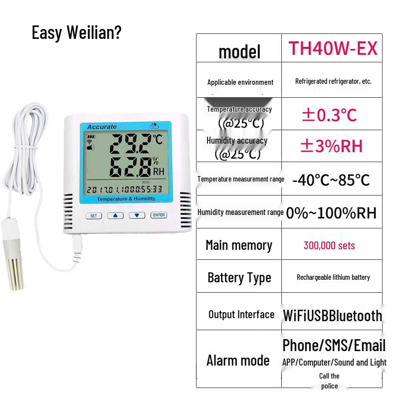 YIOY Smart Wireless WiFi Temperature Humidity Data Logger