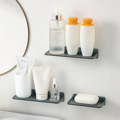 Bathroom Shelf Wall Mounted Shower Storage Rack White Organizer Shampoo Cosmetics Holder Bathroom Kitchen Organizer