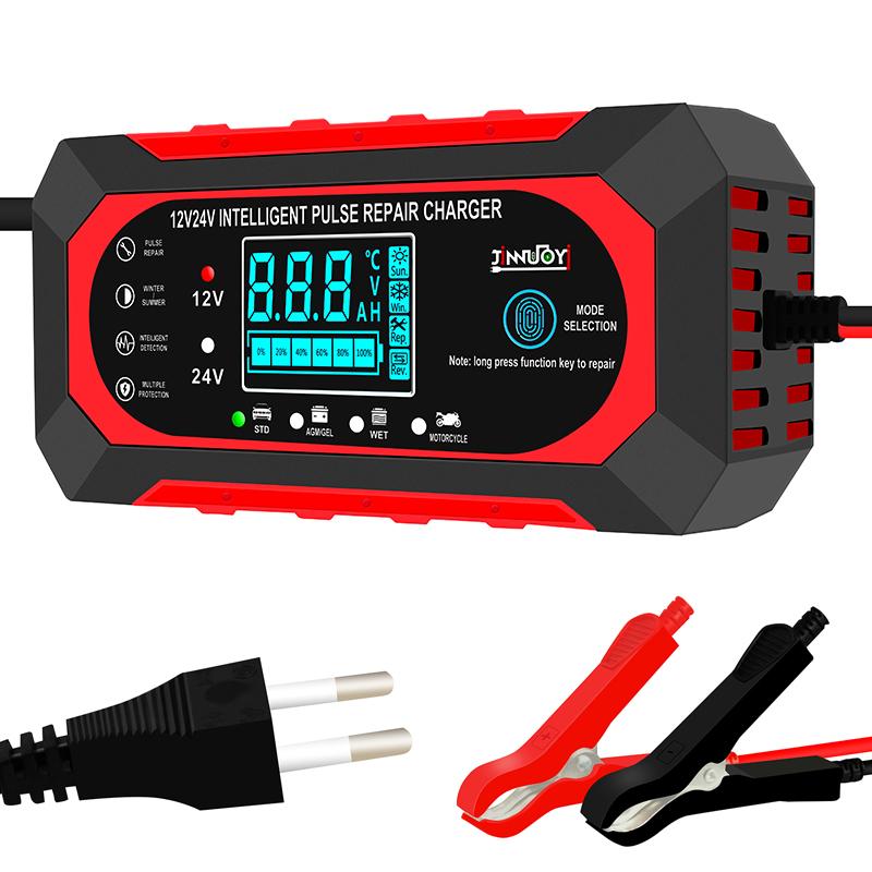 12V 10A W pełni Automatyczny Ładowarka Akumulatora Samochodowego Inteligentny Impuls Naprawczy 24V 5A dla AGM GEL WET Kwasowo-Ołowiowy Ładowarka Wyświetlacz LCD