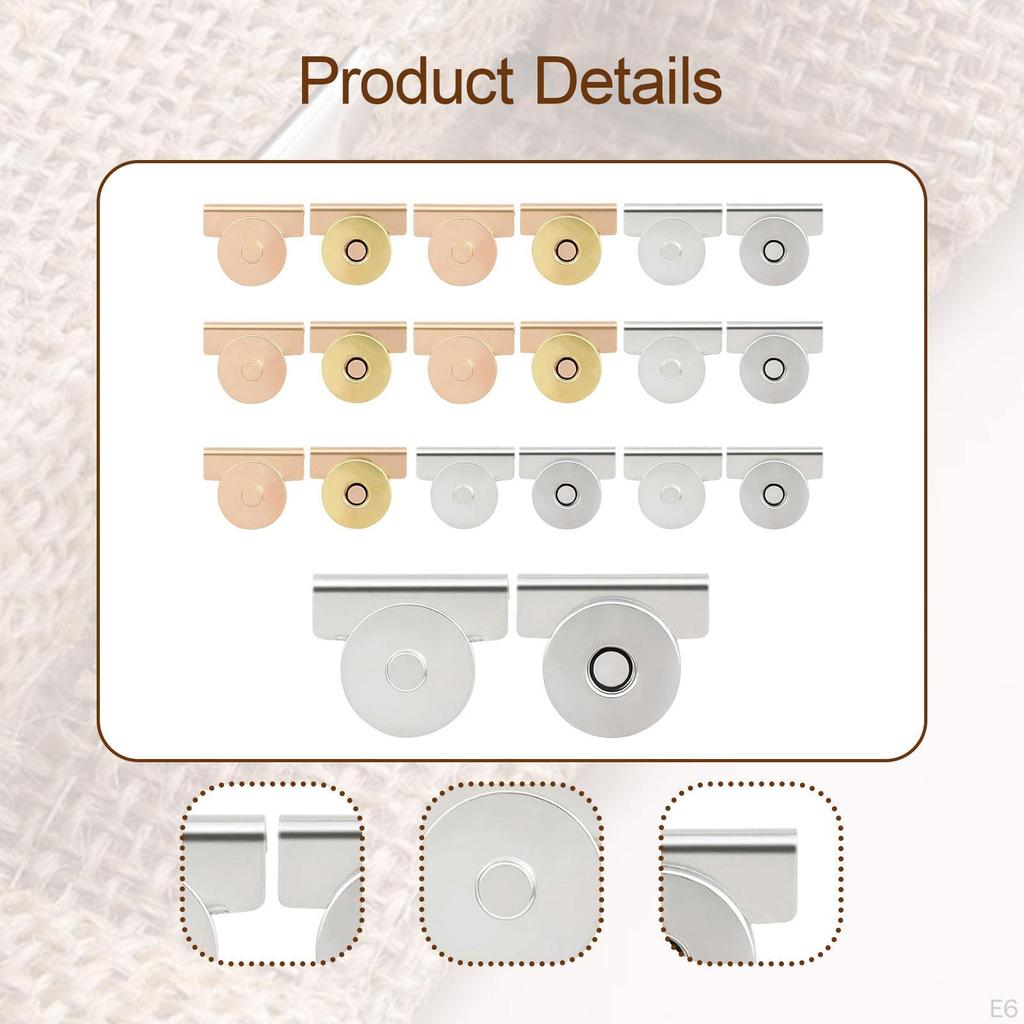 10 Pair Button Bag Hardware Crafts DIY Clip Clasp Buckle Removable for Purses and Tote Snap