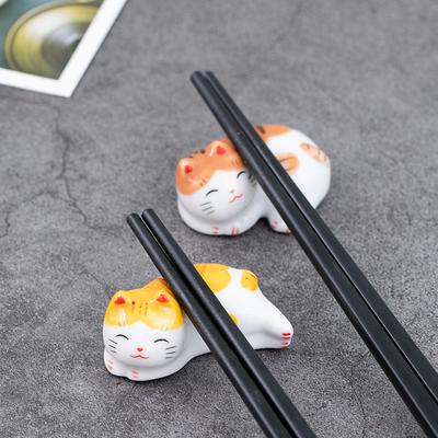 Porte-baguettes en céramique japonaise en forme de chat porte-bonheur, décoration d'intérieur