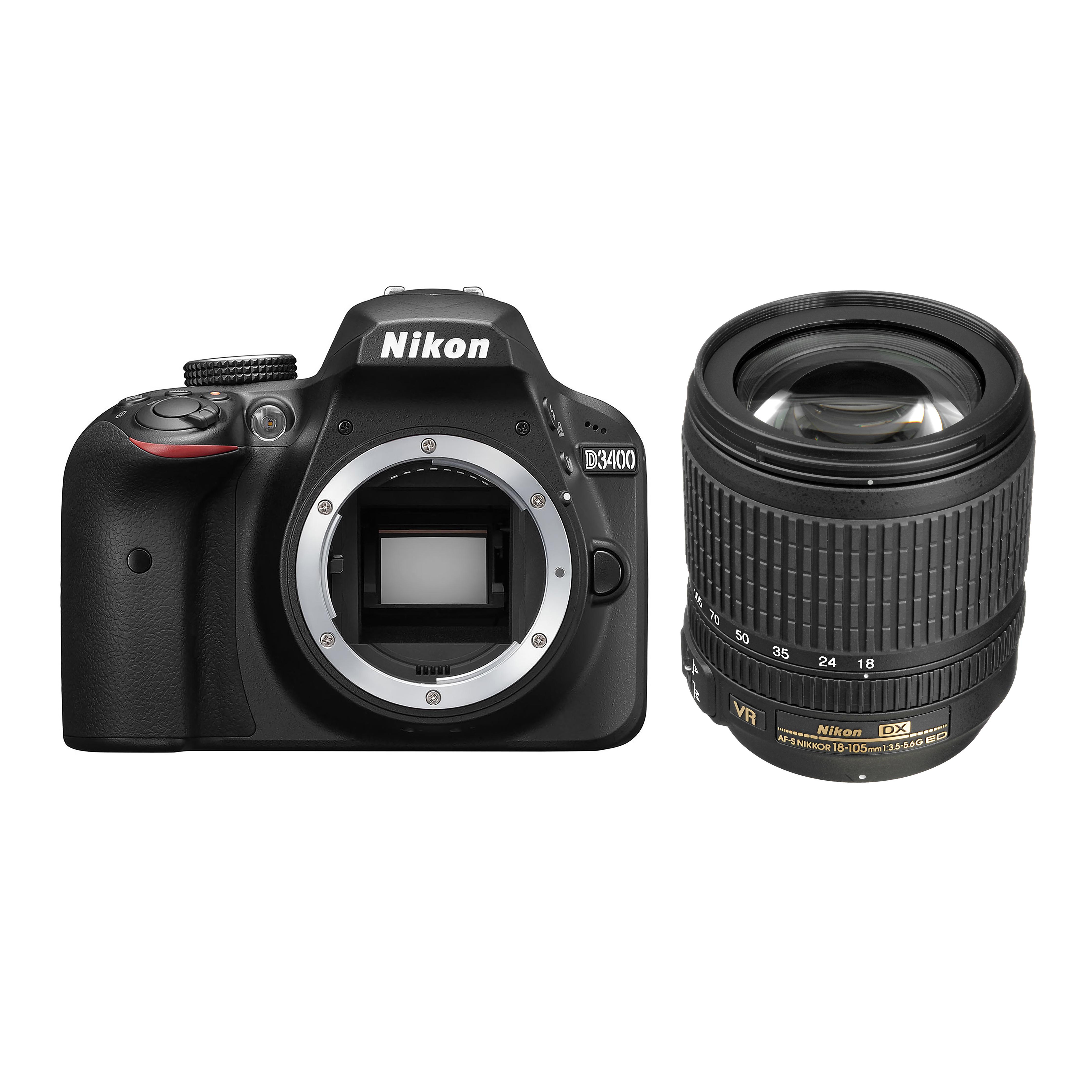 

Nikon D3400 DSLR Camera + AF-S DX 18-105mm f/3.5-5.6G ED VR Lens чорний