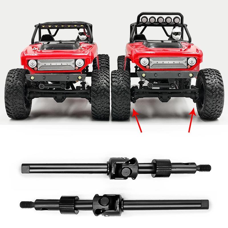 YEAHRUN 2PCS Steel CVD Front Axle Drive Shaft 48.5/52.5mm for 1:24 RC Crawler Car Axial SCX24 All Series Upgraded Parts
