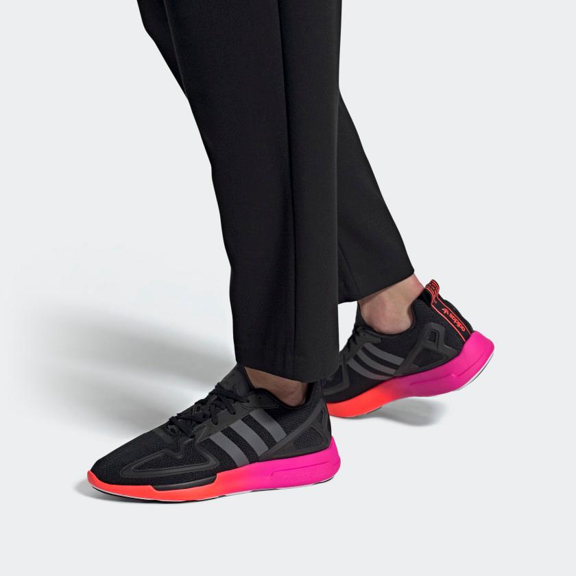 Adidas ZX 2K Flux 'Gradient Sole - Core Black' (Unisex) Core Black / Grey / Shock Pink Casual Shoes FV9970