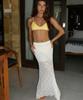 INJIACTIVE Sheer Layered Beach Skirt Ivory