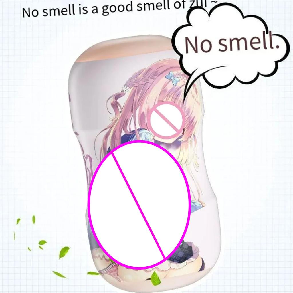Portable Pocket Pussy Silicone Erotic Vagina Sucking Blowjob Massager Sex Japanese Anime Doll 2 IN 1 Masturbation Cup