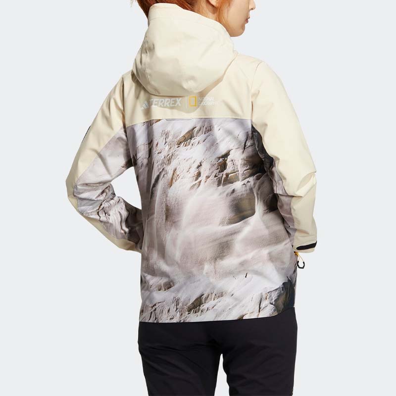 adidas Geacă cu Glugă Outdoor National Geographic Femei Îmbrăcăminte Exterioară Galben IC1992