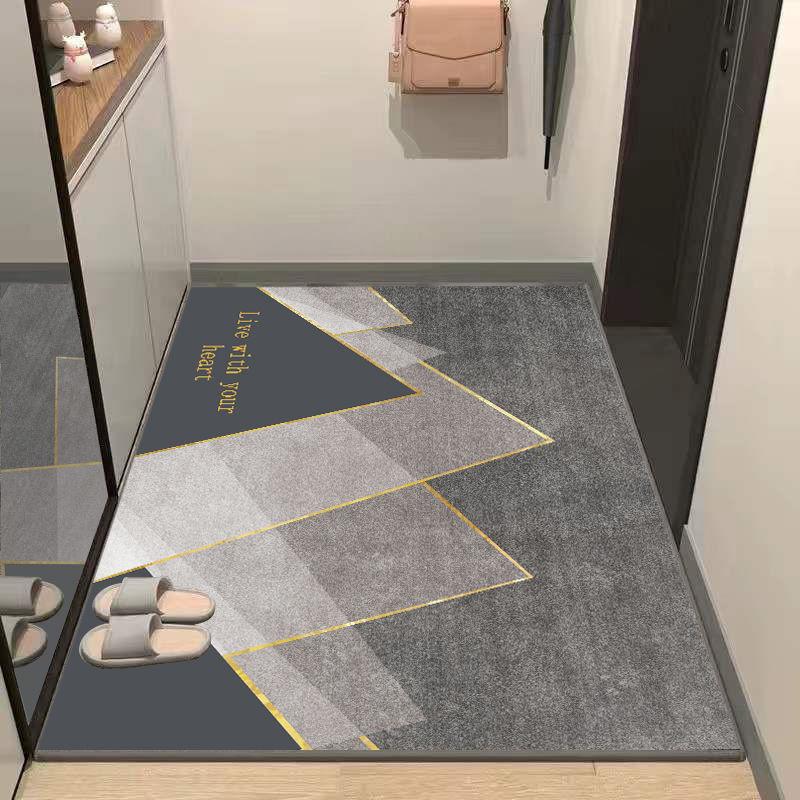 Modern Entryway Minimalist Doormat With Polyester Fiber For Home Decor Entrance