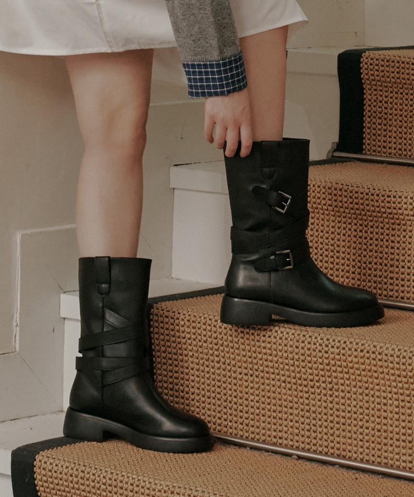 Elizabeth Stuart Biker Buckle Boots Ebal157724