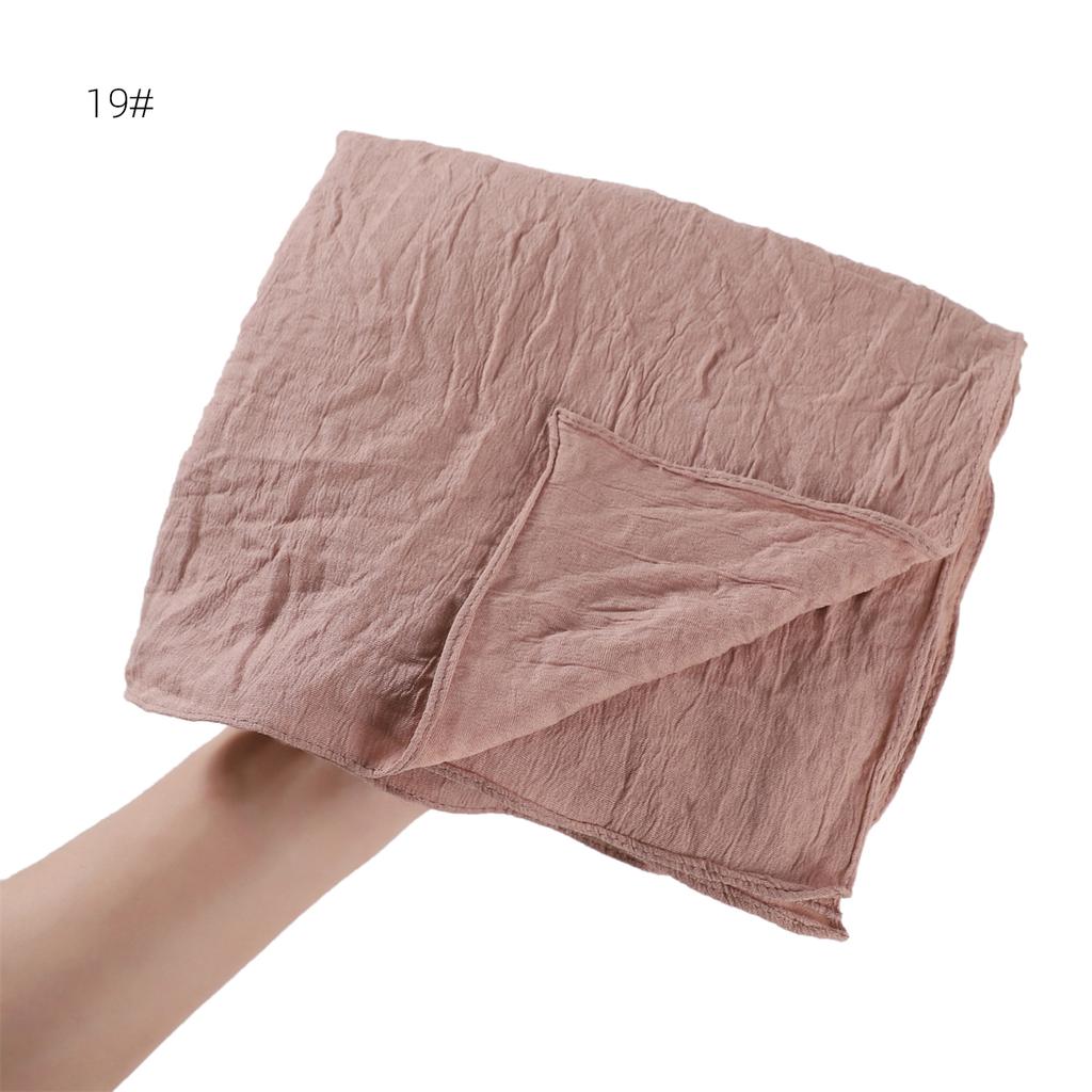 High Quality Breathable Elastic Wrinkle Long Scarf Women Plain Color Polyester Crinkle Soft Hijab Muslim Ladies Turban Headwraps