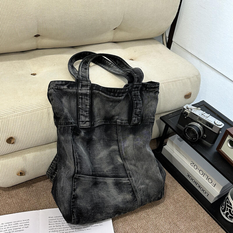 Denim Tote Bag Women's Large Capacity Commuter Handbag