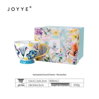 JOYYE Zwölf Blumenfarben Handbemalte Keramiktasse