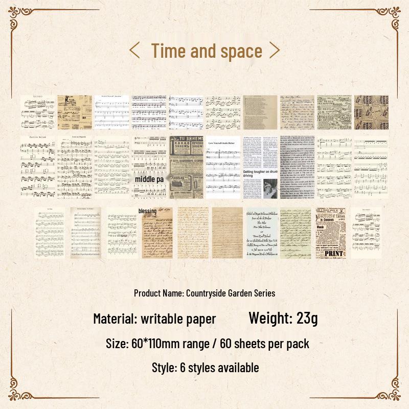 Yuezhen Wenchuang Creative Retro Diary Stickers for Kids, 60 Sheets