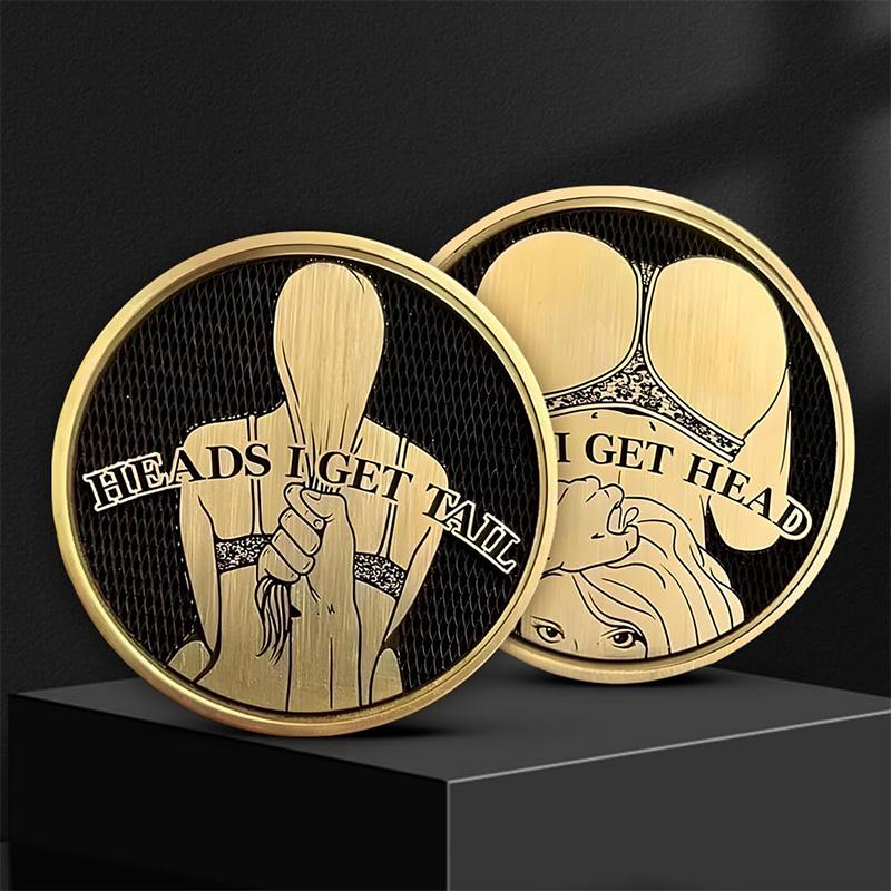 Funny Heads And Tails Coins Double Sided Sexy Woman Pattern Coin Heads I Get Tail Tails I Get Head Coin Commemorative Coin Token