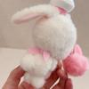Sweet Caramel Rabbit Plush Keychain Adorable Fluffy Cartoon Doll Soft Stuffed Ornament Pretty Girl Style Bag Charm Daily Gift