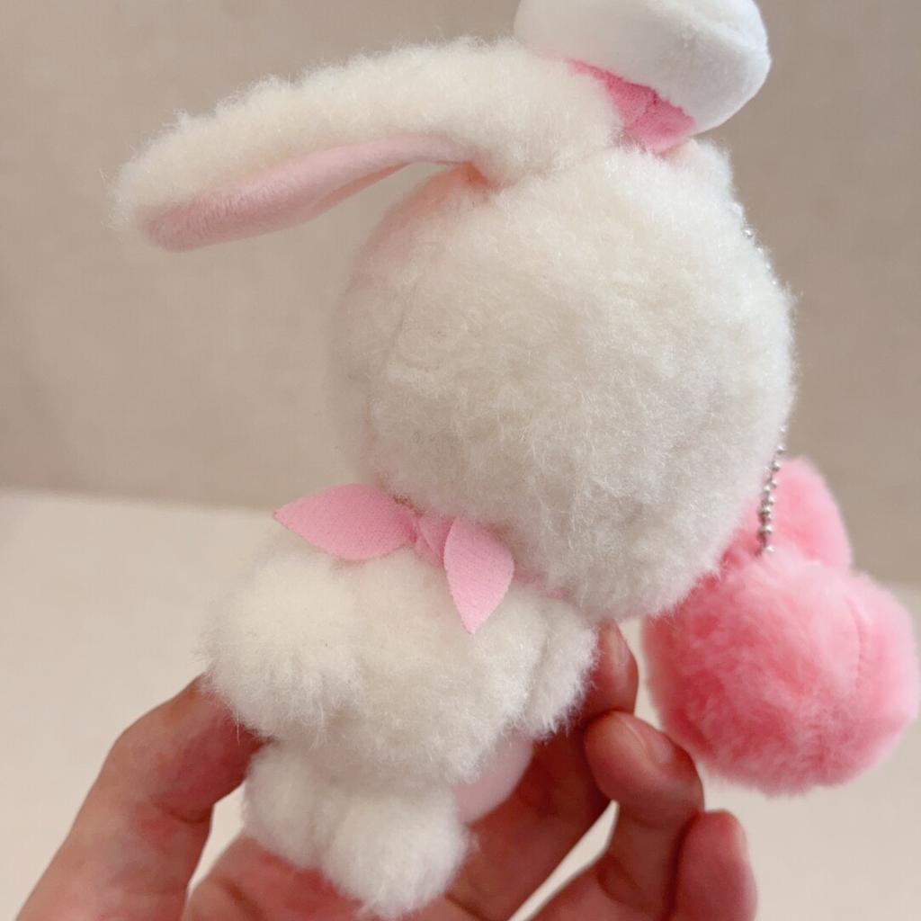 Sweet Caramel Rabbit Plush Keychain Adorable Fluffy Cartoon Doll Soft Stuffed Ornament Pretty Girl Style Bag Charm Daily Gift