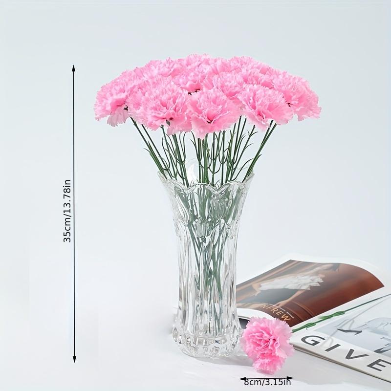 14 ks hřbitovních květin a 2 ks hřbitovních květinových košíků, růžový karafiát, hřbitovní váza, opakovaně použitelná k vytvoření elegantní hřbitovní dekorace