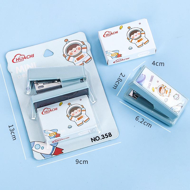 Cartoon Stapler Mini Small Set Cute Student Stationery Multi-Functional Binding Machine Nail Test Paper Stapler