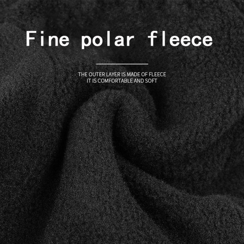 Polar Fleece Winter Gloves Keep Warm Half Finger Flip Gloves Fingerless Convertible Mittens  Men