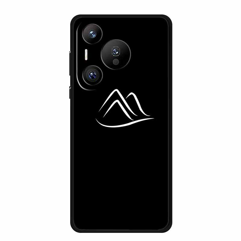 Pura 70 Black TPU Phone Case - Personalized Line Pattern, Soft Shell
