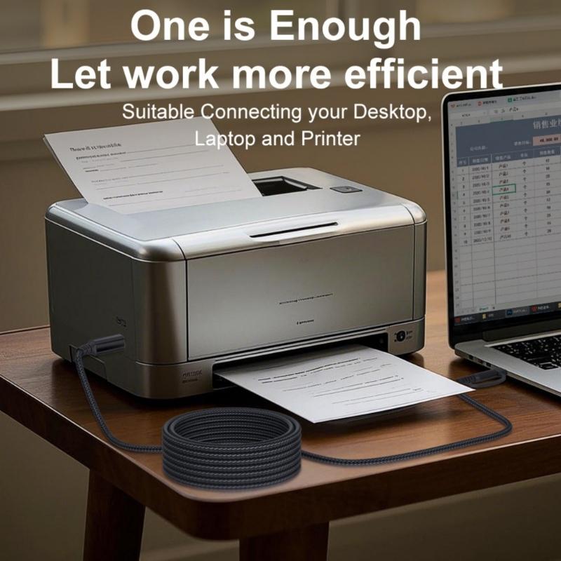 1m/2m/3.0m/5m USB Type C To USB B Data Cable Easy Connection Printers Scanners and Digital Pianos To Phones Tablets