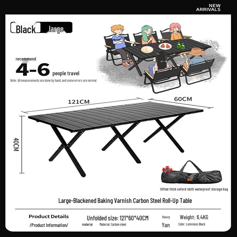 Glacier Age Carbon Steel Roll-up Camping Table & Kermit Chair Set
