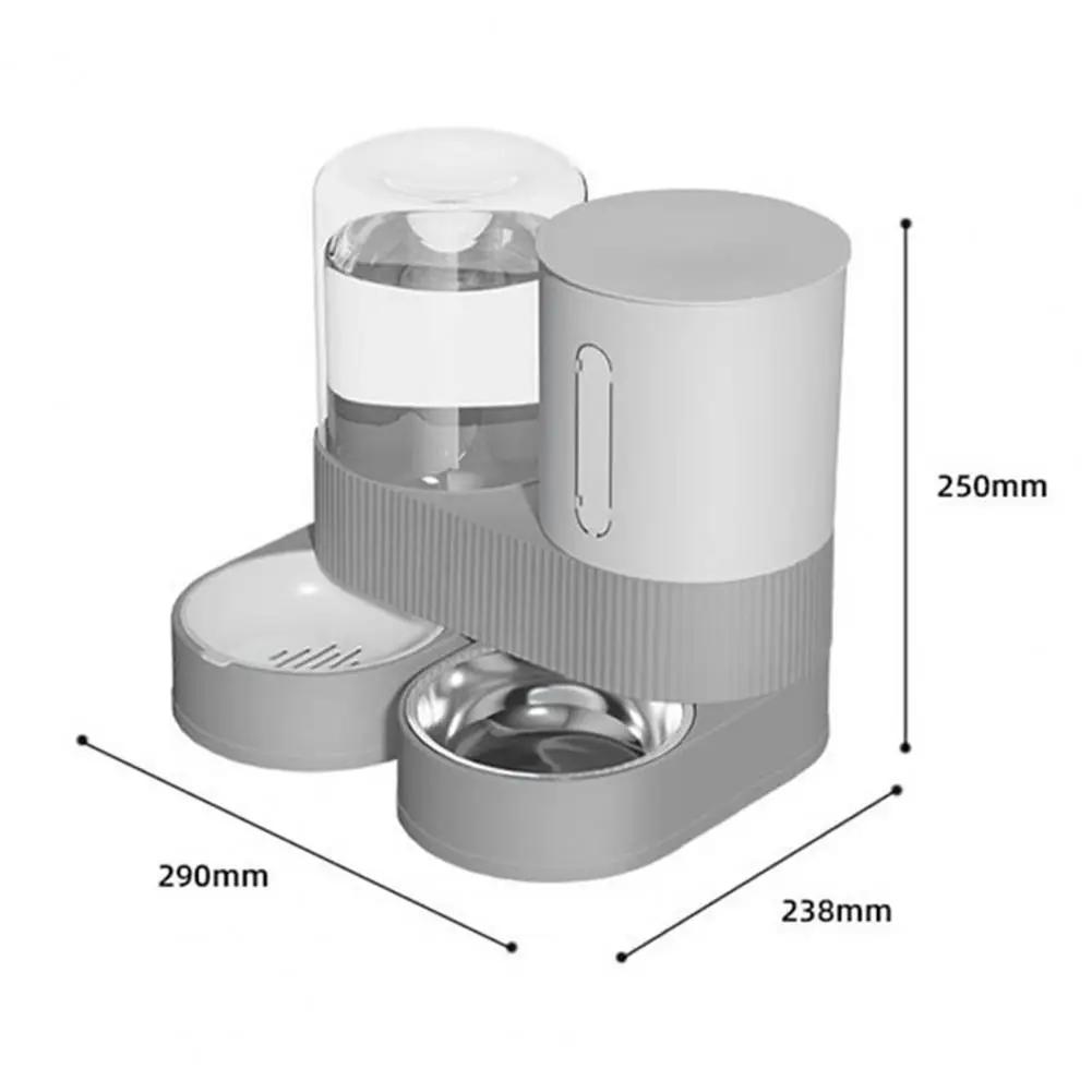 AC  Automatic Cat Feeder Automatic Pet Feeder Water Dispenser Set for Cats Dogs 2-in-1 Food Bowl with Stainless Steel Insert