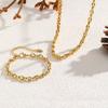 Vnox 5mm Handmade Links Choker Necklaces, Simple Gold Plated Stainless Steel Rolo Chain Collars, Anti Allergy Metal Collarbone