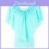 Elegant Womens V Neck Tunic Chiffon Top T-shirt With Short Sleeves And Loose Fit
