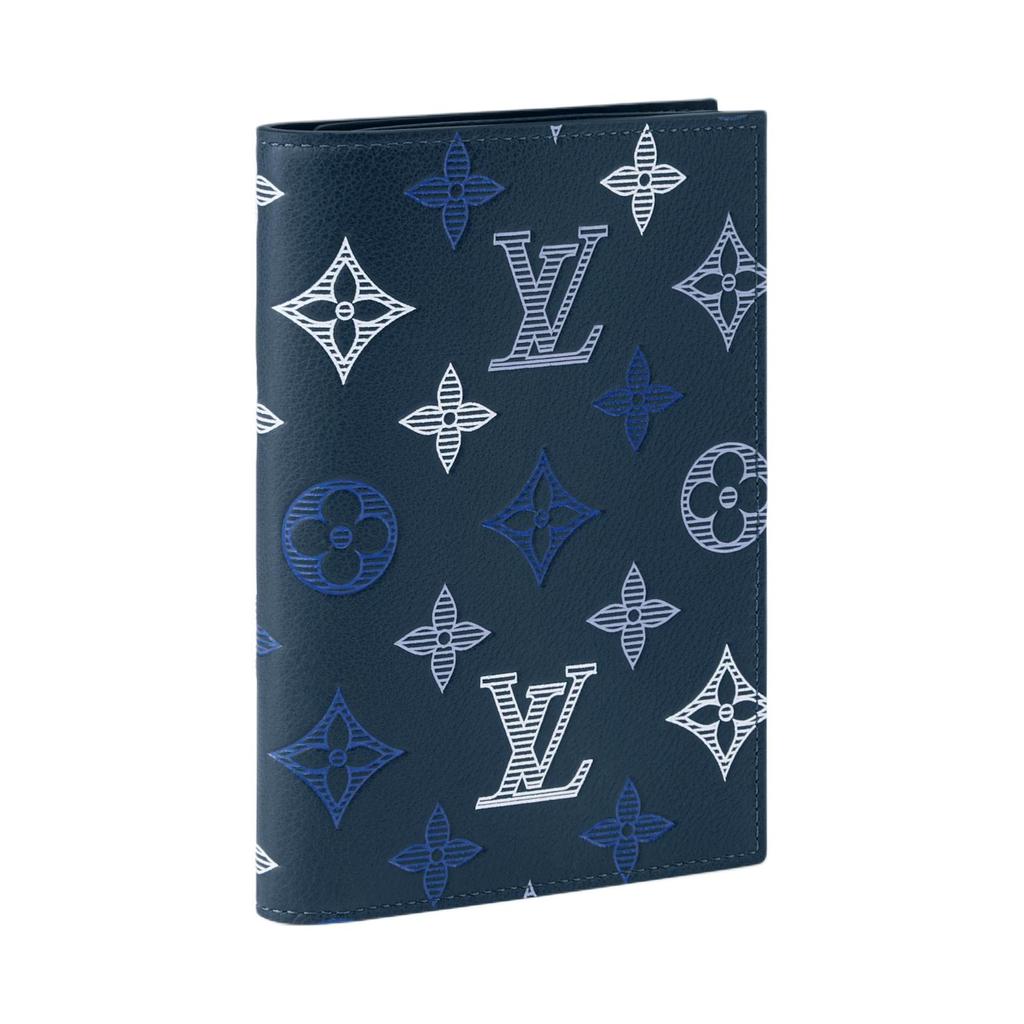 Louis Vuitton Monogram Shadow Leather Passport Holder Men Accessories Dark-Blue M29132
