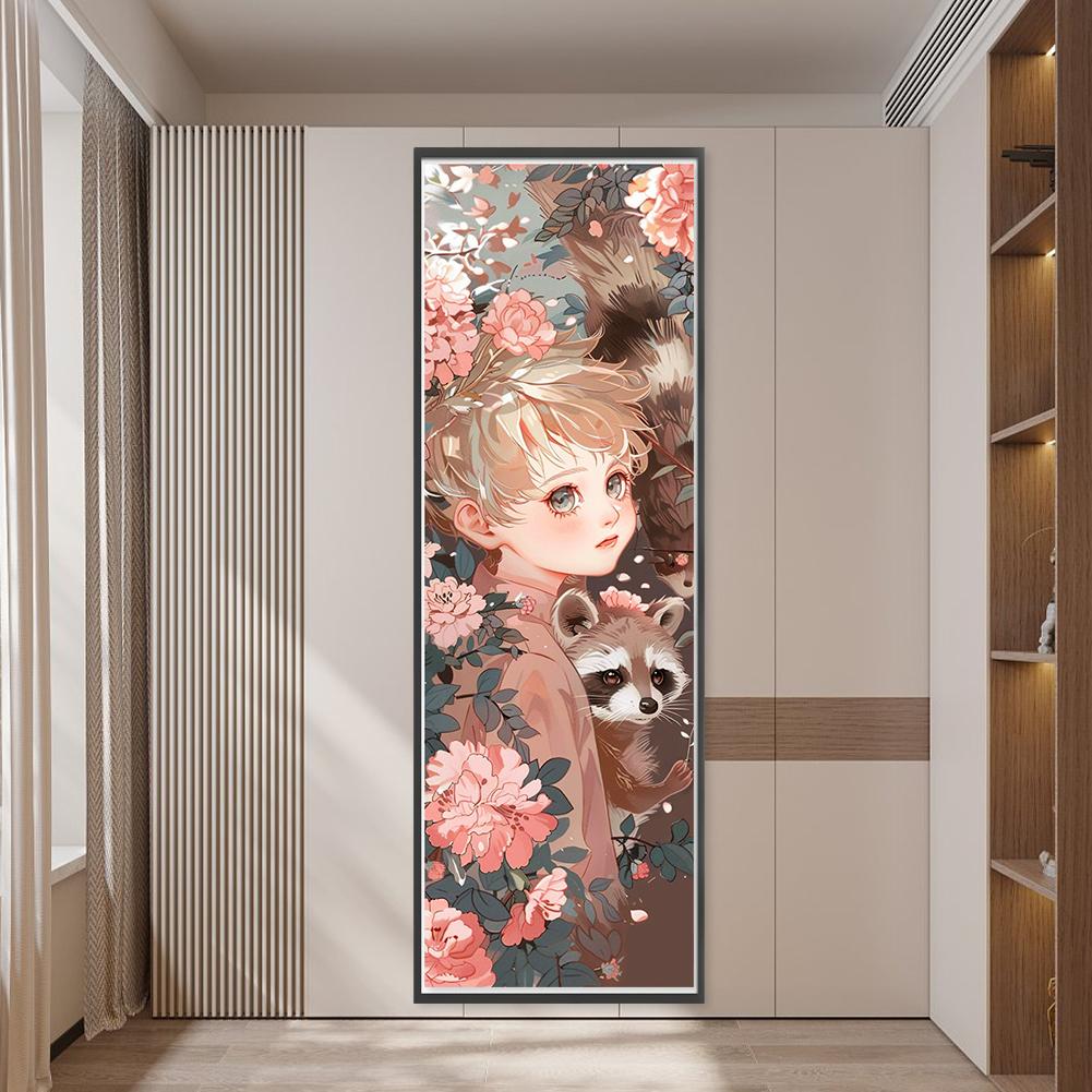 LF# Vollstickerei Öko-Baumwollfaden 11CT bedruckt Mädchen Kreuzstichset Kunst