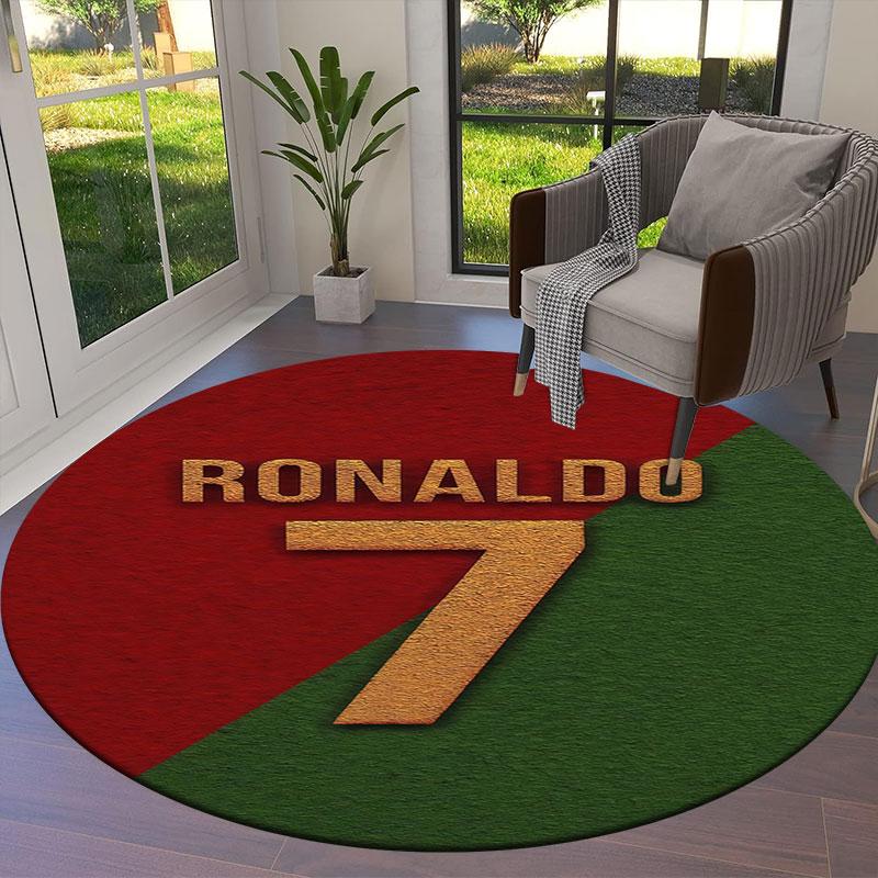 CR7 Round Area Rug,Carpet Rug for Living Room Bedroom Sofa Playroom Decor,Non-slip Floor Mat