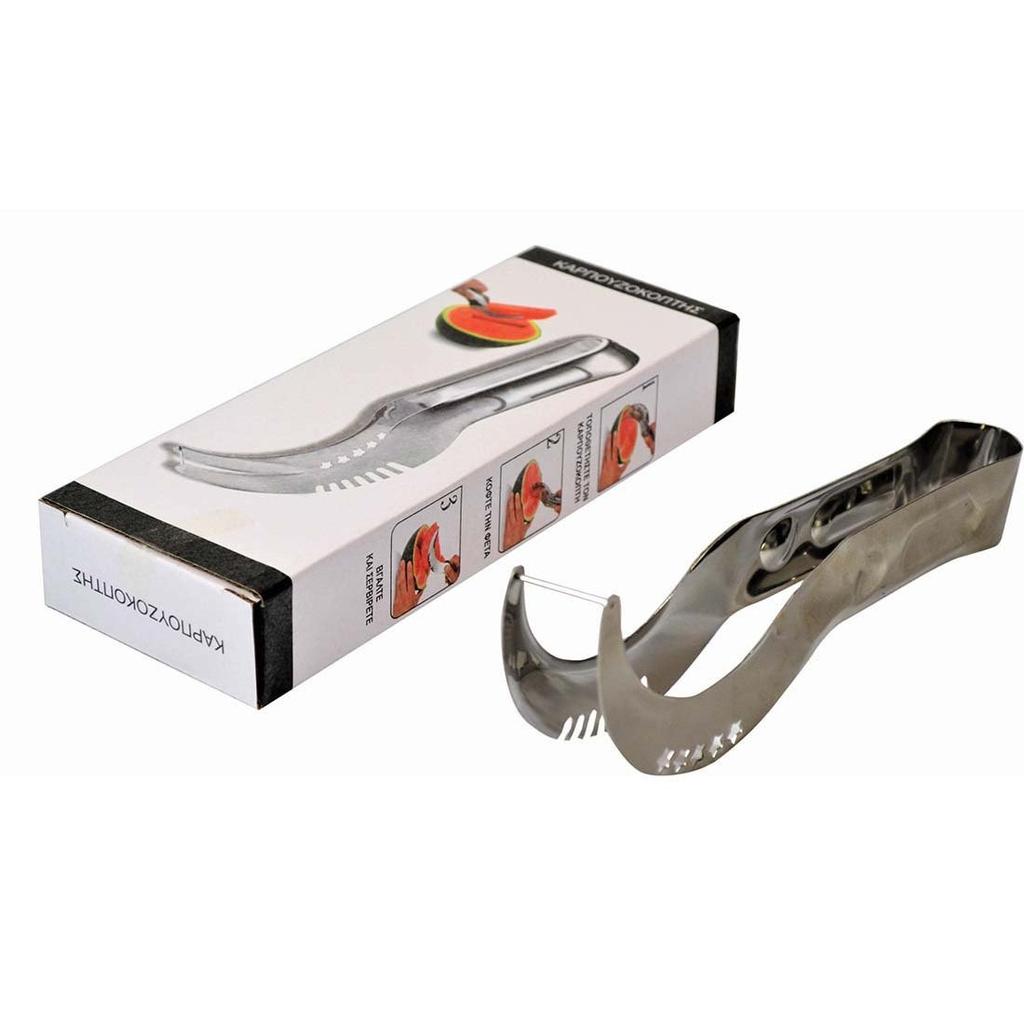 Stainless Steel Watermelon Cutter Multifunctional Fruit Slicer Kitchen Cutting Tool Red 20cm Home Use